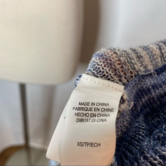 Lucky Brand XS Marled Blue Knit Short Sleeve Cardigan Sweater - Picture 9 of 10